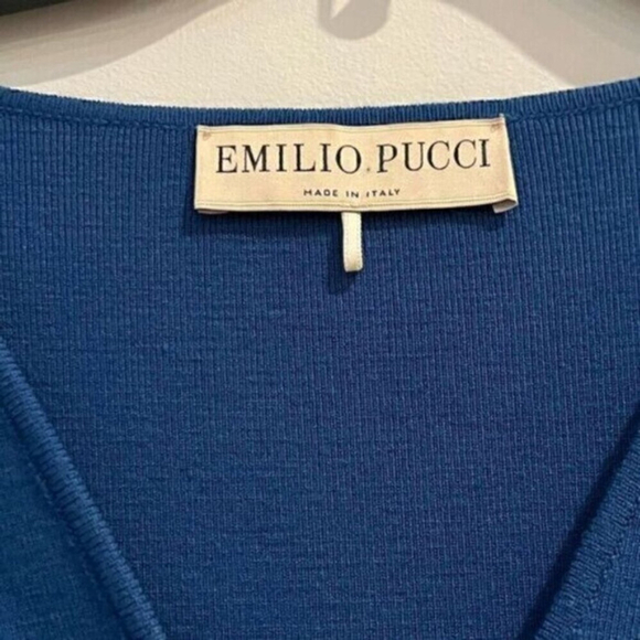 Emilio Pucci Wool Blend Flare Sleeve Knit Dress - Picture 3 of 4